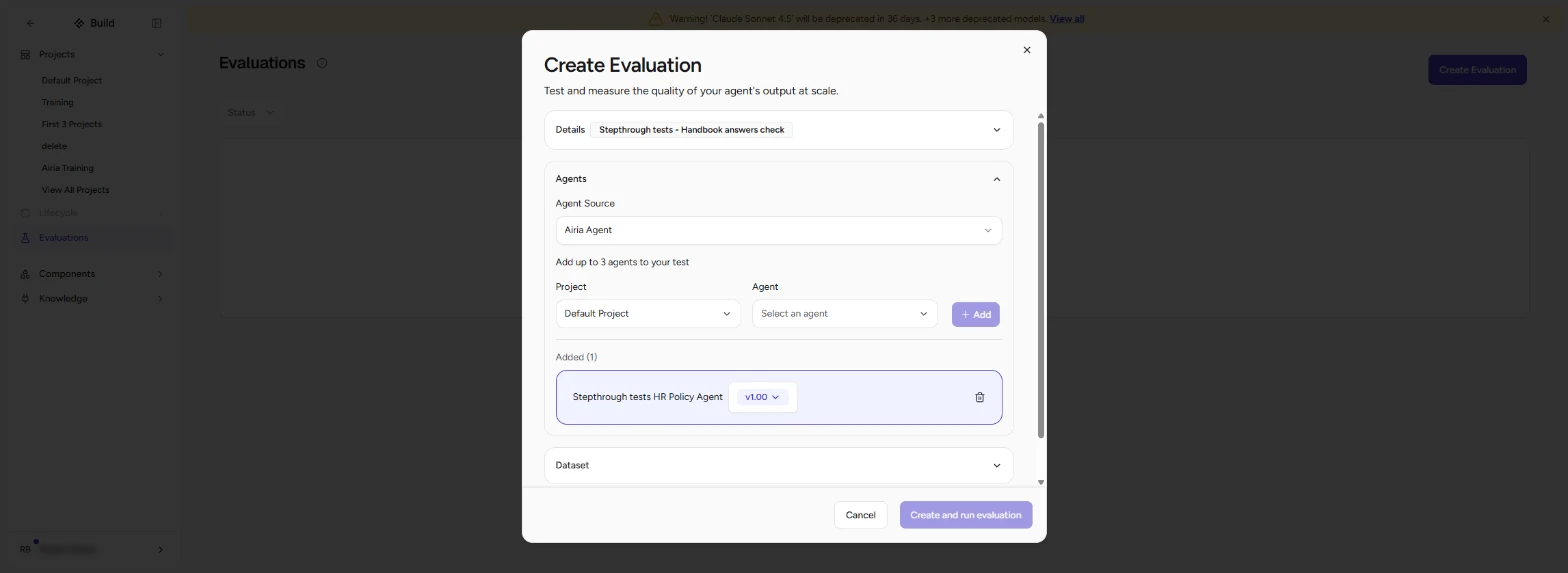 HR Policy Agent added to the evaluation with version v1.00