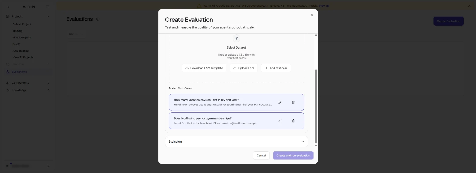 Two added test cases: the vacation question and the gym membership question