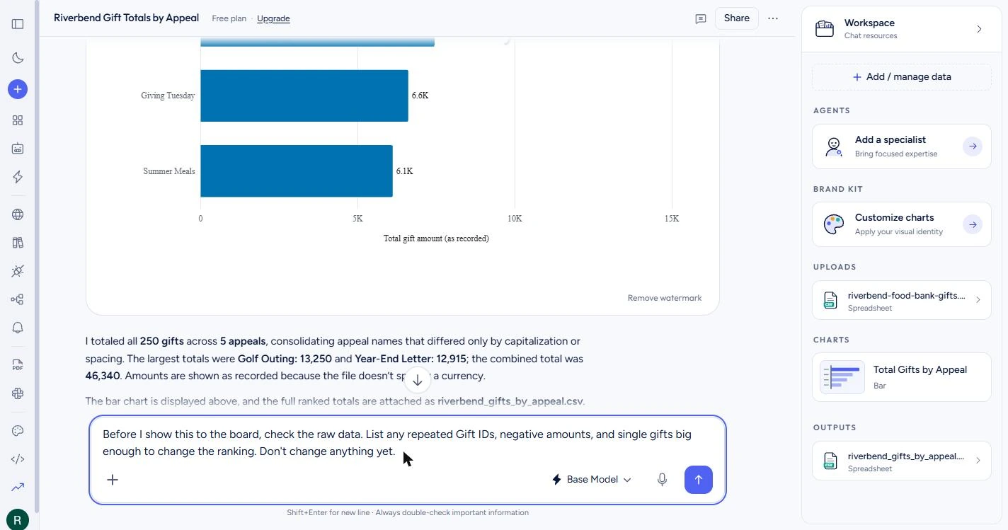 Better Analyst: Check a Donor Export Before the Board Sees It: screenshot 10 of 17 from the step-by-step module