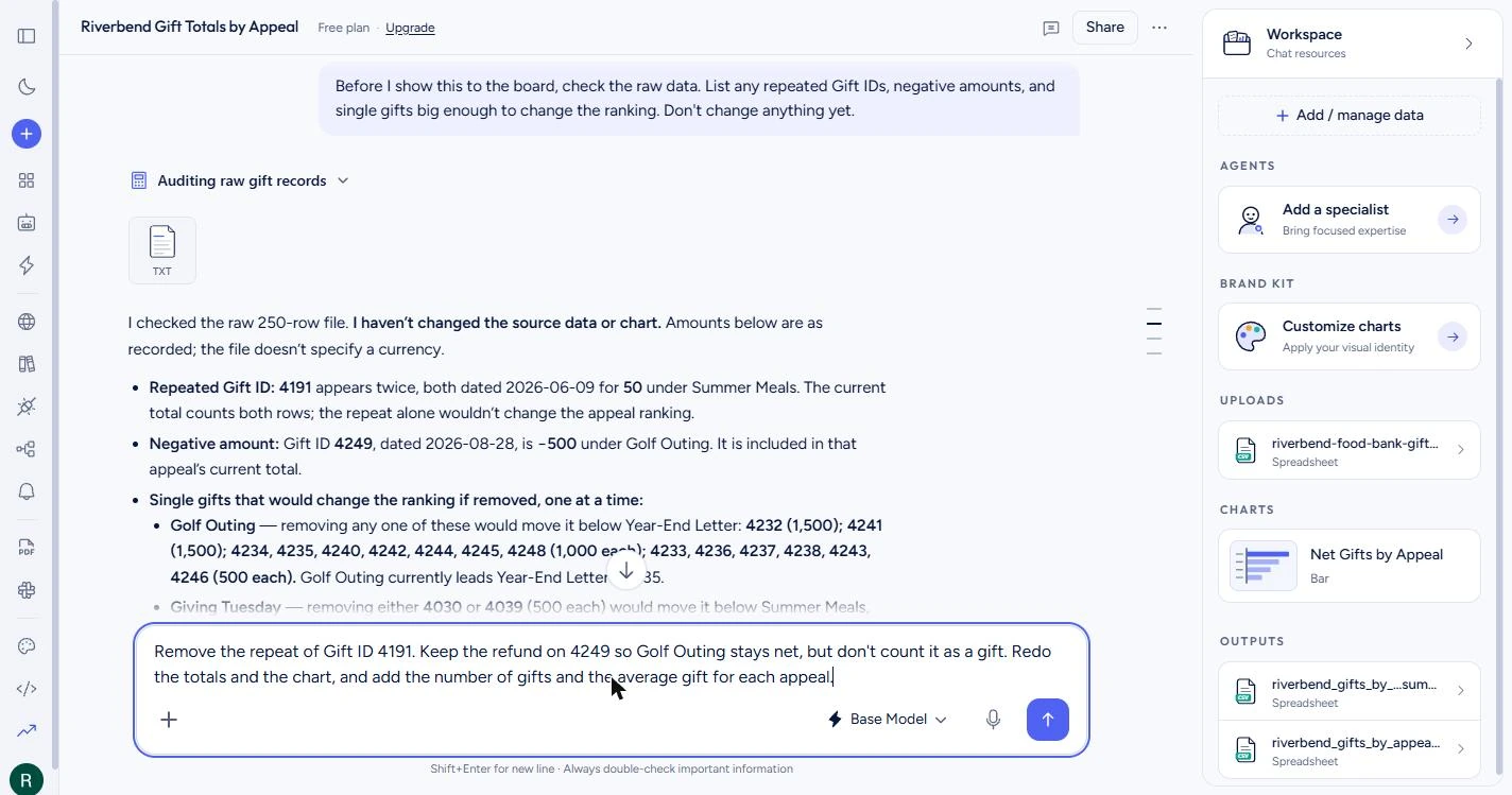 Better Analyst: Check a Donor Export Before the Board Sees It: screenshot 12 of 17 from the step-by-step module