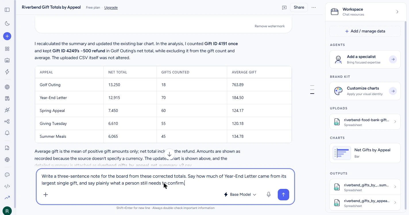 Better Analyst: Check a Donor Export Before the Board Sees It: screenshot 15 of 17 from the step-by-step module