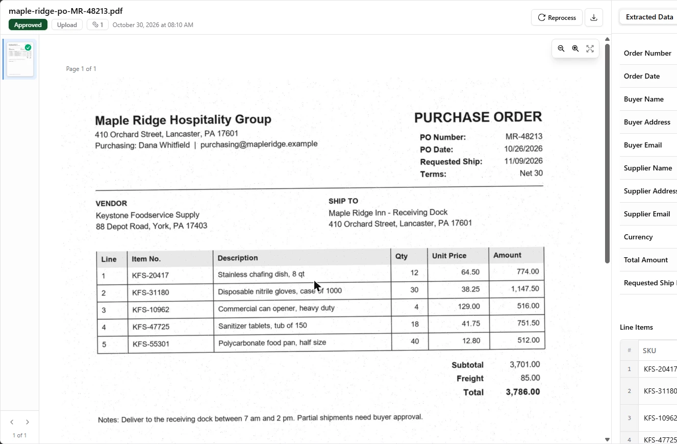DigiParser: Turn Scanned Customer POs Into a Reviewed Sales Order File: screenshot 13 of 37 from the step-by-step module