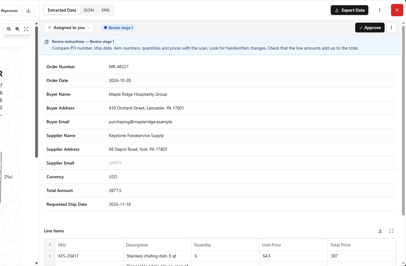 DigiParser: Turn Scanned Customer POs Into a Reviewed Sales Order File: screenshot 26 of 37 from the step-by-step module
