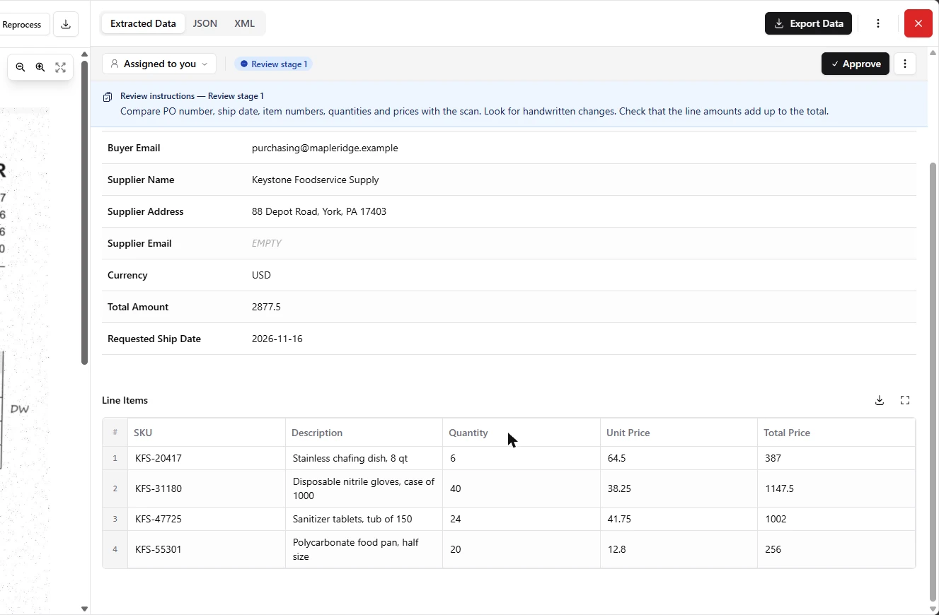 DigiParser: Turn Scanned Customer POs Into a Reviewed Sales Order File: screenshot 27 of 37 from the step-by-step module