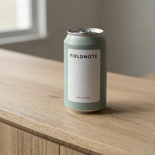 Z Image result, 0.15 credits: a plain can with garbled small label text