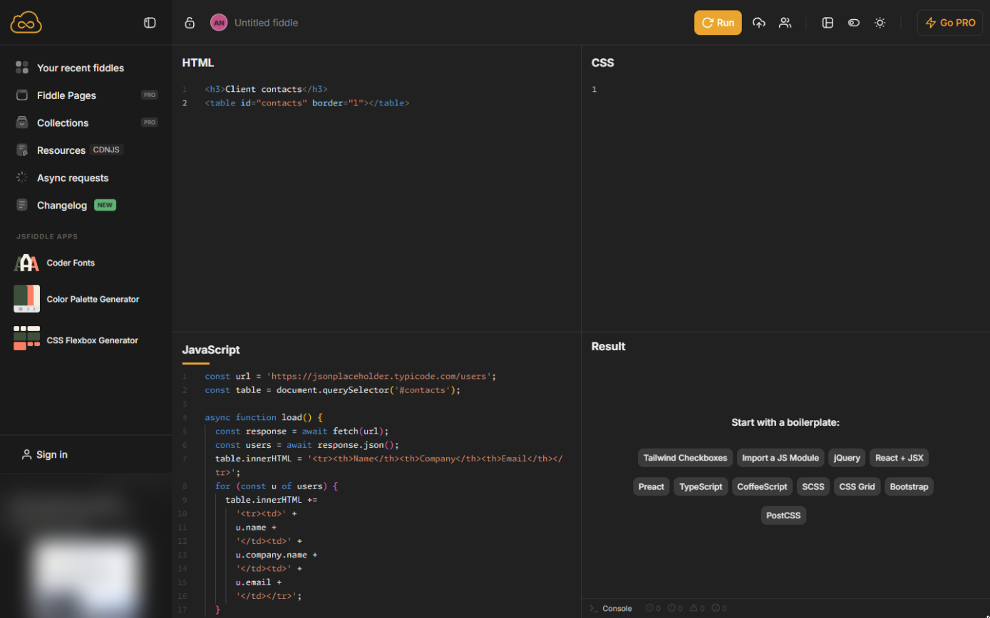 The JavaScript tidied, with the row split over several lines