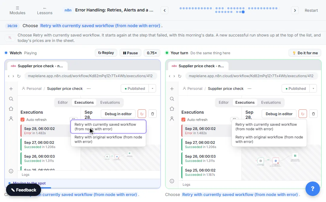 Running Fails n8n Error Handling: Retry On Fail, Error Workflow, Alerts