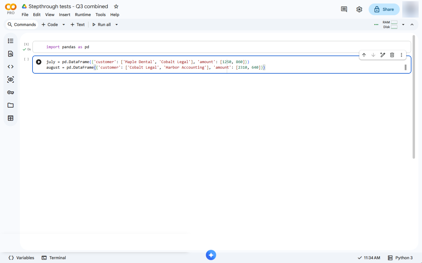 An august DataFrame added