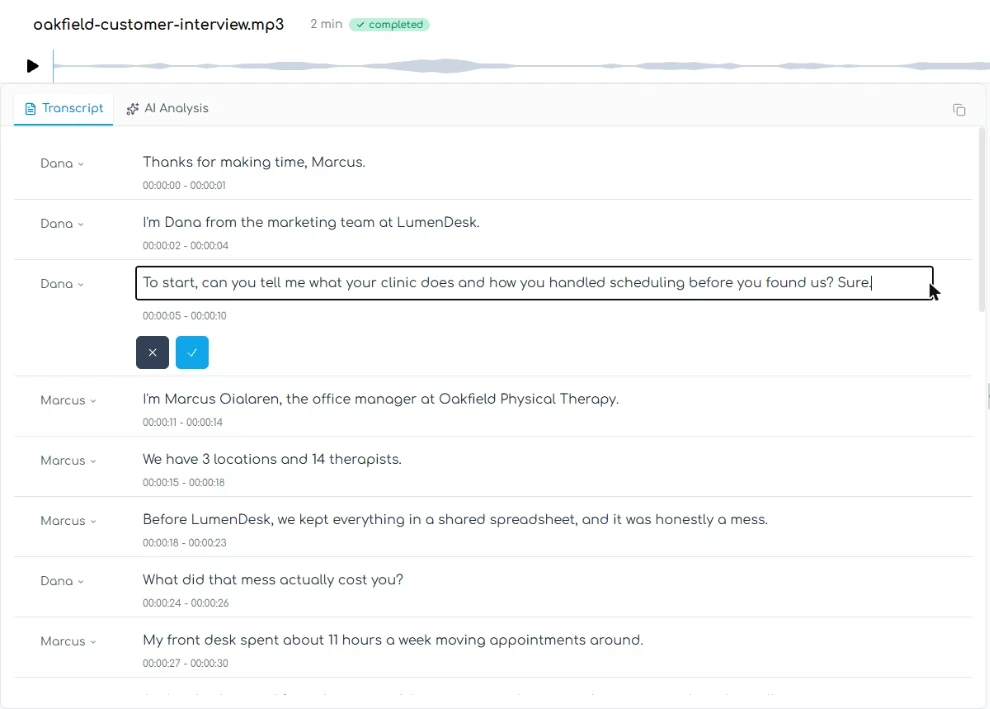Transgate line editor open on a line ending in a stray word