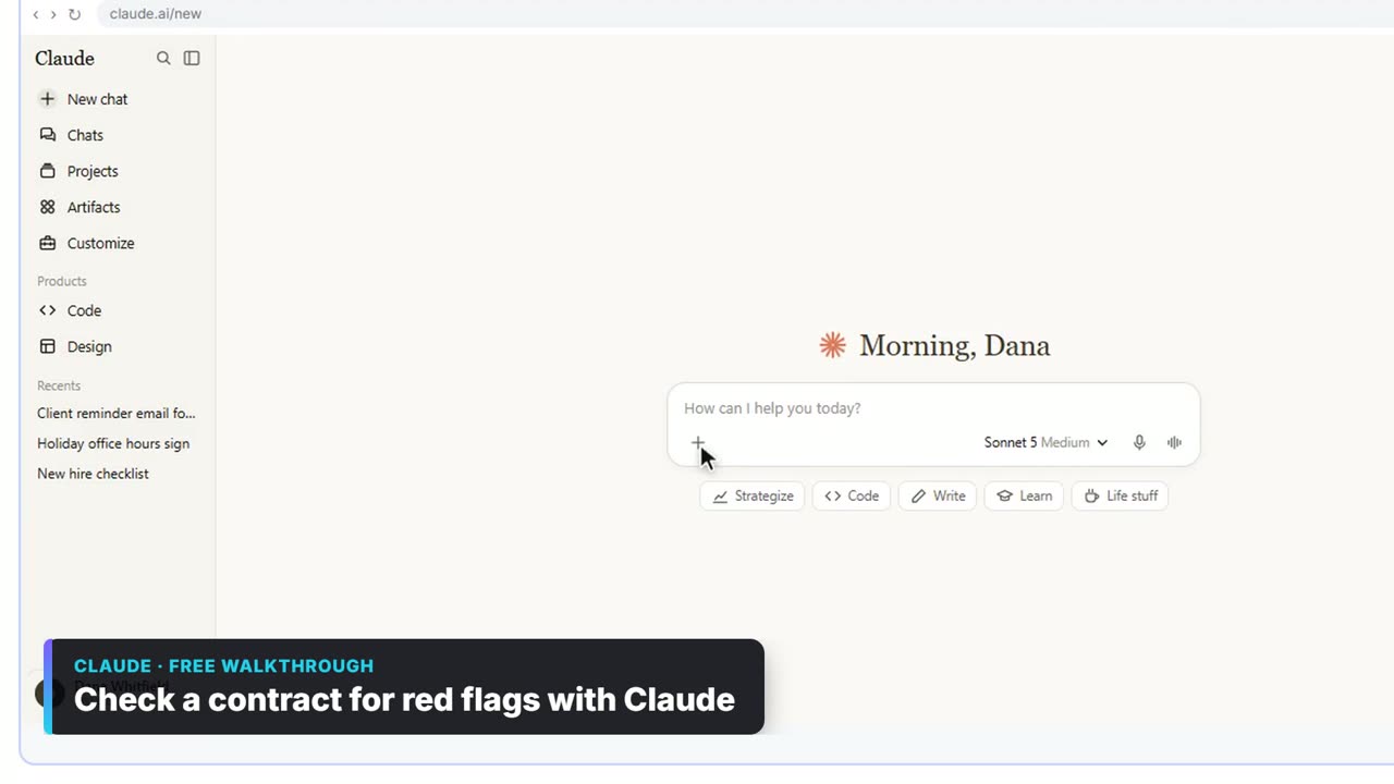 Video still: Check a contract for red flags with Claude: video walkthrough