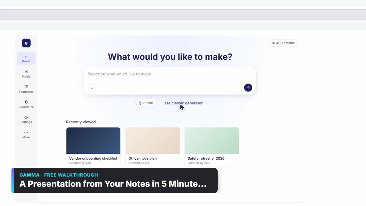Video still: A Presentation from Your Notes in 5 Minutes (Gamma): video walkthrough