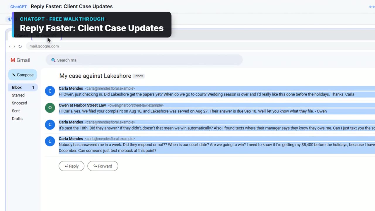 Video still: Reply Faster: Client Case Updates in 68 seconds