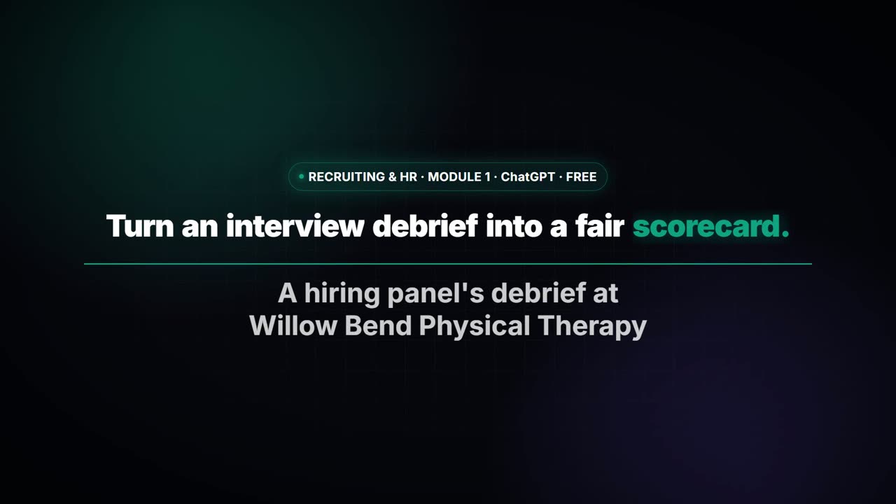 Video still: An interview debrief in, a fair scorecard out with ChatGPT
