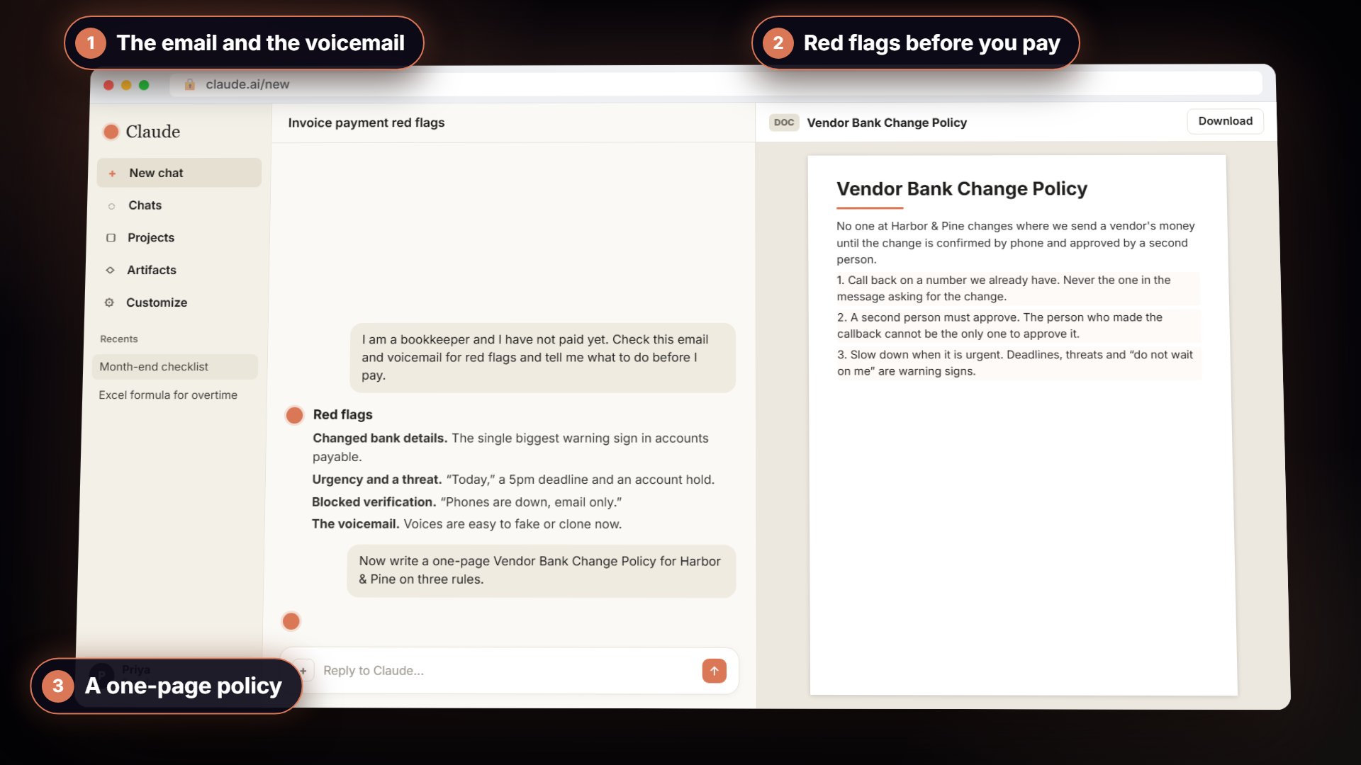 Stop a Fake Vendor Bank-Change Request Before You Pay using Claude: intro video still